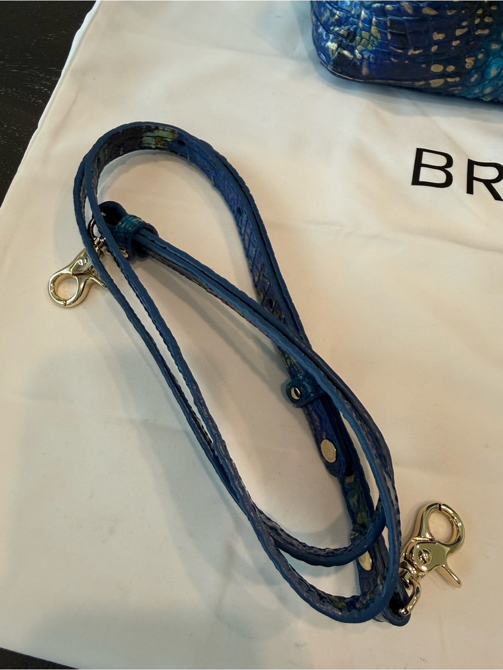 Large Duxbury Satchel - Phthalo Melbourne Blue Green Croc-Embossed Leather - Picture 3 of 12